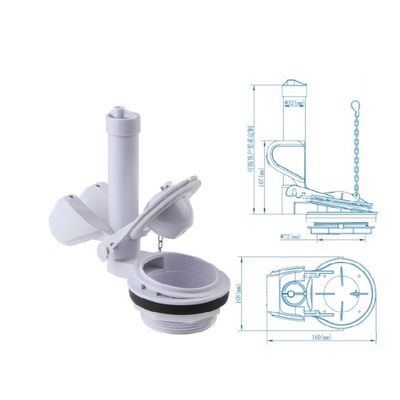 ABS Toilet Tank Accessoires met Verstelbare Overlooppijp Hoogte en 3 Inch Spoeluitlaat in Modern Design