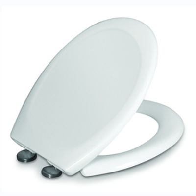 Vierkante vorm van plastic wit toiletstoeltje met snel loslaten en kussensluiting