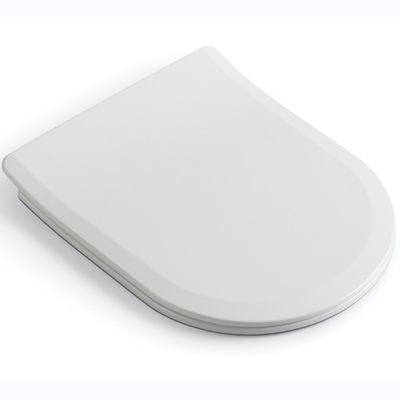 Witte D-vormige zachte, dichtdoende toiletdoek met snel loslaten deksel en twee drukknoppen