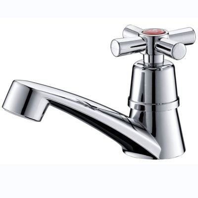 Chroomgeplatte single handle wasbak kraan met keramische cartridge voor kantoor gebouw badkamer
