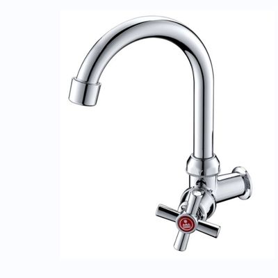 Economische chroomkleurige enkele hendel ABS kunststof keukenkraan voor koud water gootsteen