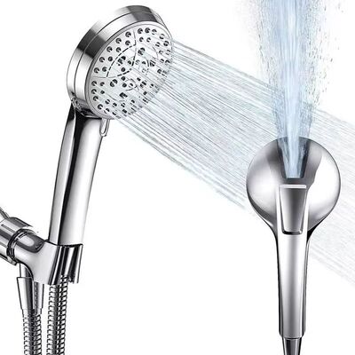 Hogedruk handdouchekop met 9 sproeistanden, 69-inch flexibele slang met verstelbare beugel, afwerking van geborsteld nikkel