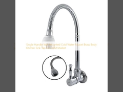 Eenvoudig handvat Wandmontage Koelwater kraan Messing lichaam Keuken gootsteen kraan voor OEM-markt