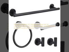 Badkamerapparatuur set, roestvrijstalen handdoekbalk set, grensoverschrijdend handdoekrek, toiletpapierhouder, geperforeerde haak, badkamer hang-accessoires